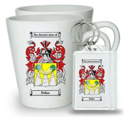 Polus Pair of Latte Mugs and Pair of Keychains
