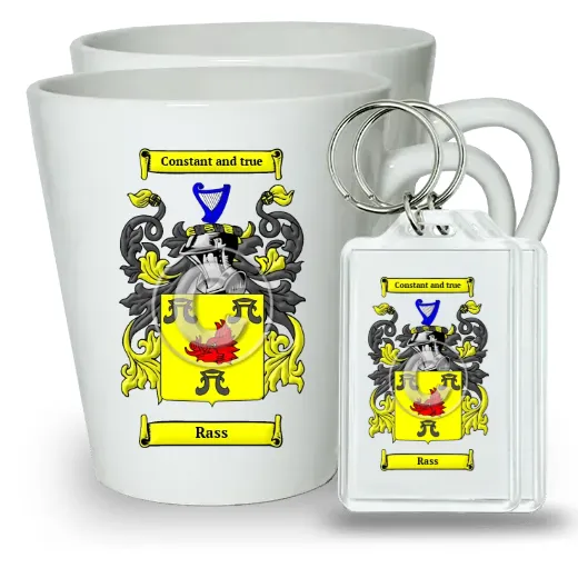 Rass Pair of Latte Mugs and Pair of Keychains