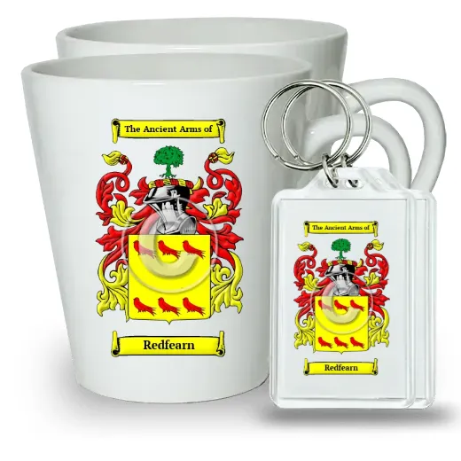 Redfearn Pair of Latte Mugs and Pair of Keychains