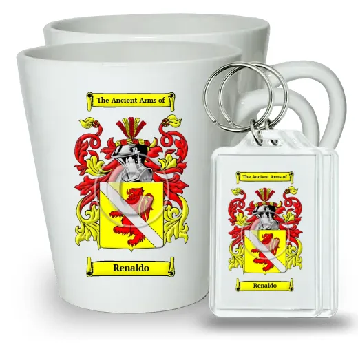 Renaldo Pair of Latte Mugs and Pair of Keychains