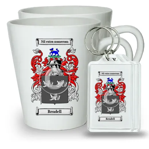 Rendell Pair of Latte Mugs and Pair of Keychains