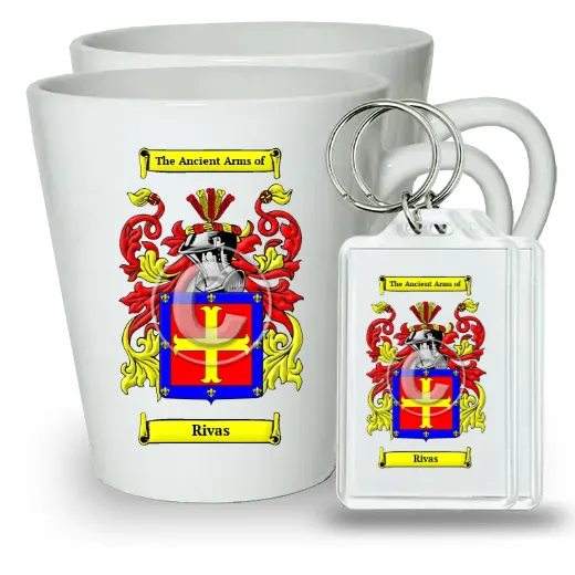 Rivas Pair of Latte Mugs and Pair of Keychains