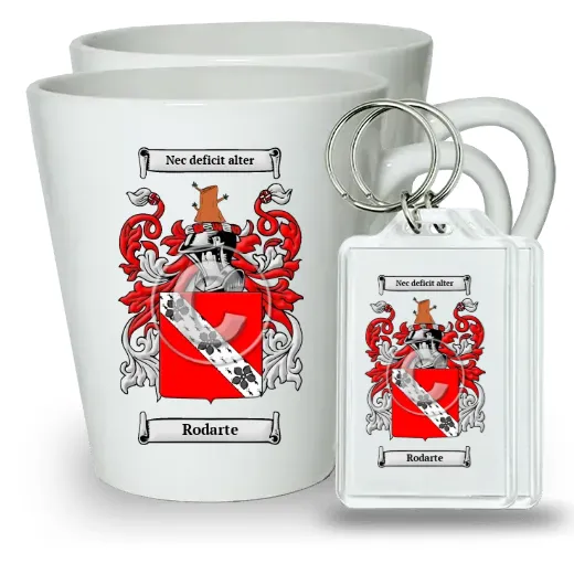 Rodarte Pair of Latte Mugs and Pair of Keychains