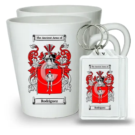 Rodriguez Pair of Latte Mugs and Pair of Keychains