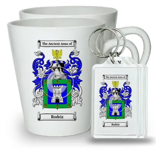 Rodriz Pair of Latte Mugs and Pair of Keychains