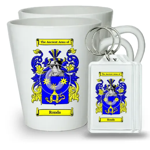 Ronda Pair of Latte Mugs and Pair of Keychains