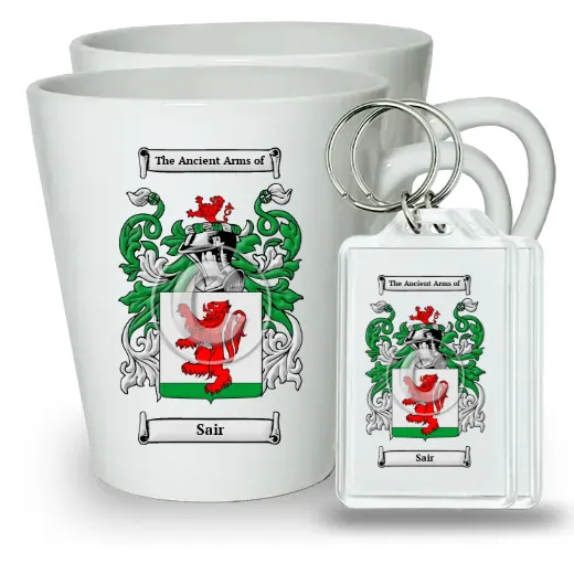 Sair Pair of Latte Mugs and Pair of Keychains