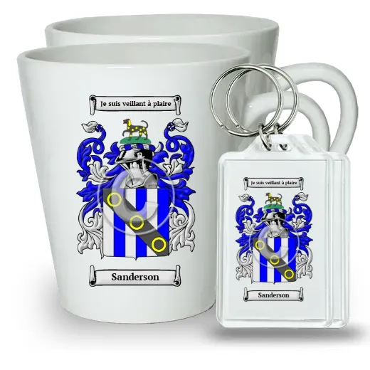 Sanderson Pair of Latte Mugs and Pair of Keychains