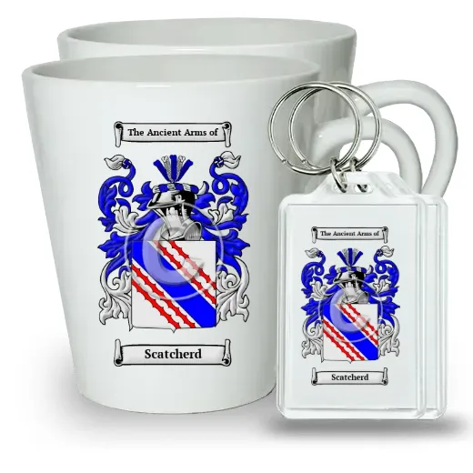 Scatcherd Pair of Latte Mugs and Pair of Keychains