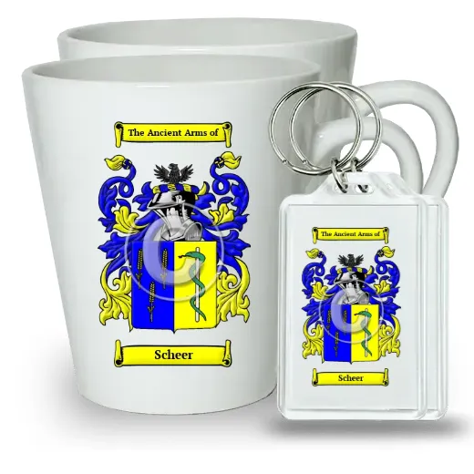 Scheer Pair of Latte Mugs and Pair of Keychains