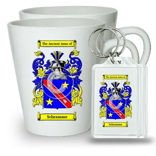 Schramme Pair of Latte Mugs and Pair of Keychains