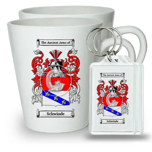 Schwinde Pair of Latte Mugs and Pair of Keychains