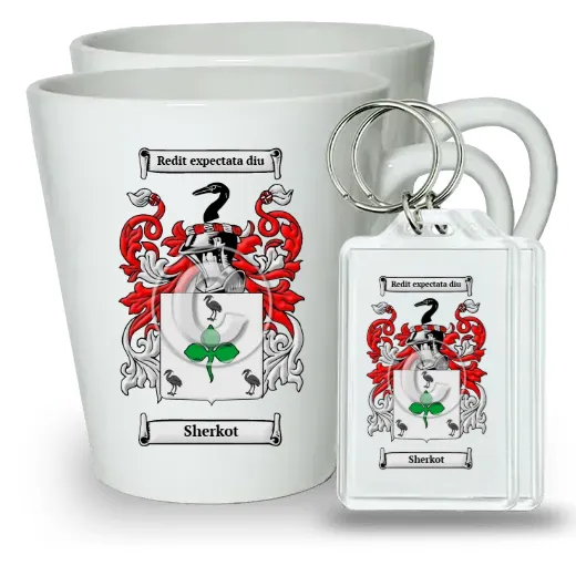 Sherkot Pair of Latte Mugs and Pair of Keychains