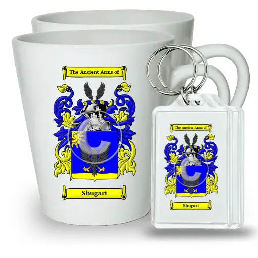 Shugart Pair of Latte Mugs and Pair of Keychains