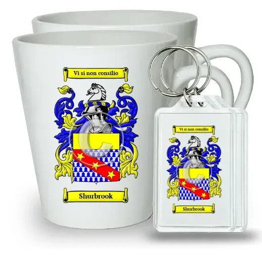 Shurbrook Pair of Latte Mugs and Pair of Keychains
