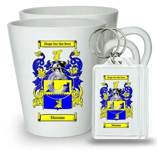 Sissons Pair of Latte Mugs and Pair of Keychains