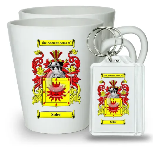 Soler Pair of Latte Mugs and Pair of Keychains