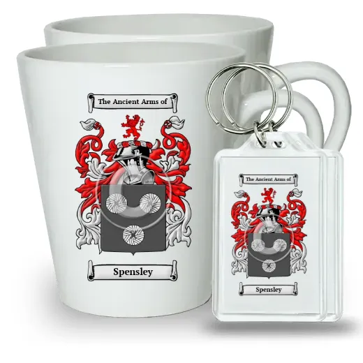 Spensley Pair of Latte Mugs and Pair of Keychains