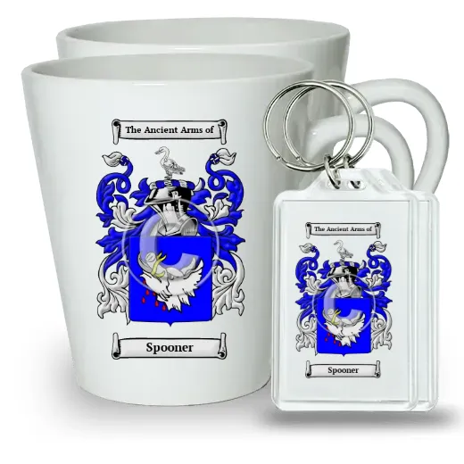 Spooner Pair of Latte Mugs and Pair of Keychains