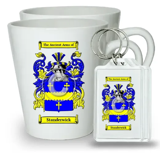 Standerwick Pair of Latte Mugs and Pair of Keychains