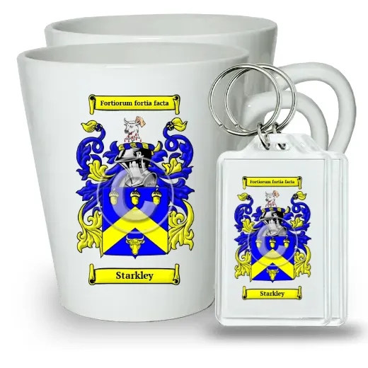 Starkley Pair of Latte Mugs and Pair of Keychains