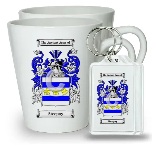 Steepay Pair of Latte Mugs and Pair of Keychains