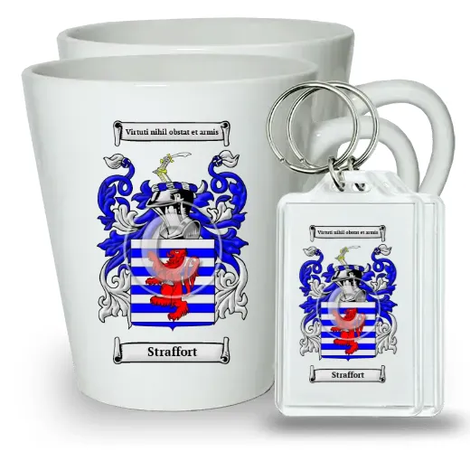 Straffort Pair of Latte Mugs and Pair of Keychains