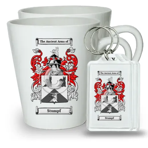 Stumpf Pair of Latte Mugs and Pair of Keychains