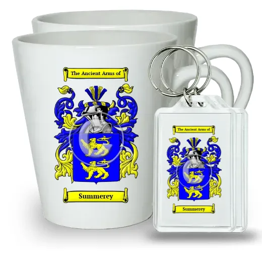 Summerey Pair of Latte Mugs and Pair of Keychains
