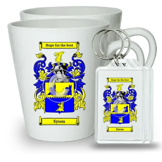 Syson Pair of Latte Mugs and Pair of Keychains
