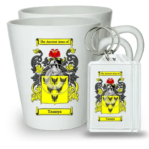 Tannya Pair of Latte Mugs and Pair of Keychains