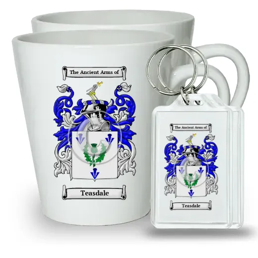 Teasdale Pair of Latte Mugs and Pair of Keychains
