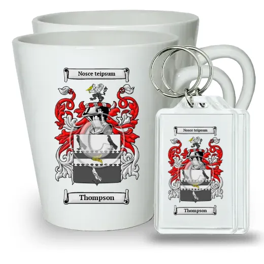 Thompson Pair of Latte Mugs and Pair of Keychains