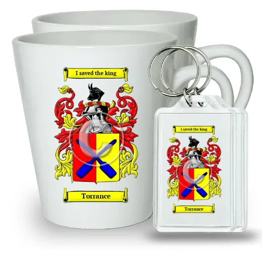 Torrance Pair of Latte Mugs and Pair of Keychains