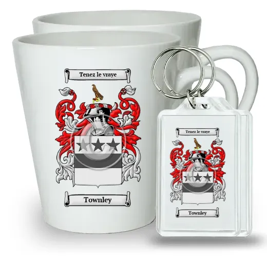 Townley Pair of Latte Mugs and Pair of Keychains
