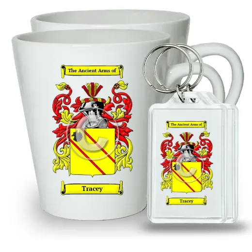 Tracey Pair of Latte Mugs and Pair of Keychains