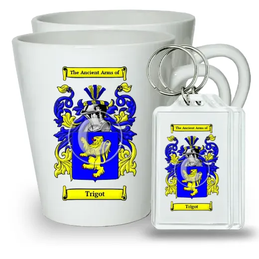 Trigot Pair of Latte Mugs and Pair of Keychains