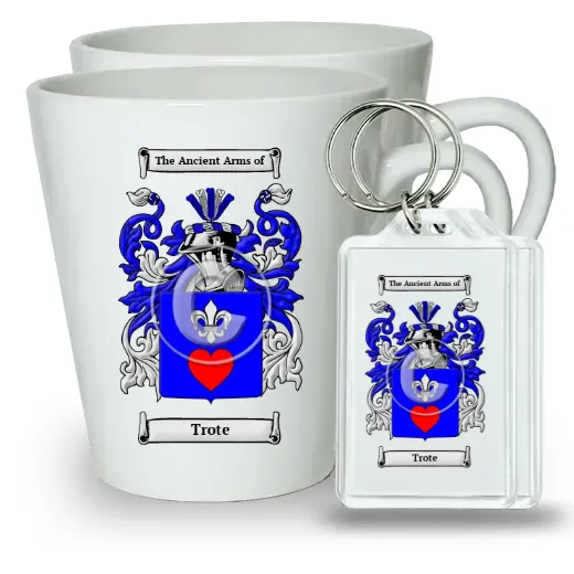 Trote Pair of Latte Mugs and Pair of Keychains