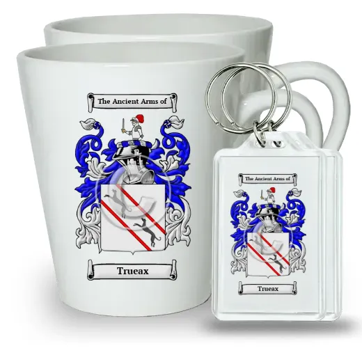 Trueax Pair of Latte Mugs and Pair of Keychains