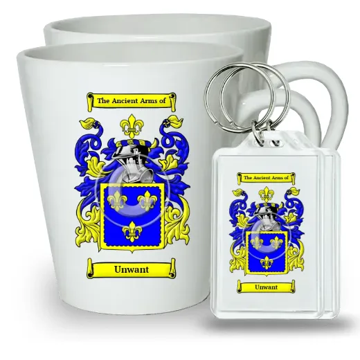 Unwant Pair of Latte Mugs and Pair of Keychains