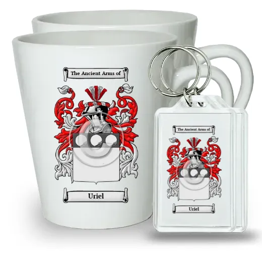 Uriel Pair of Latte Mugs and Pair of Keychains