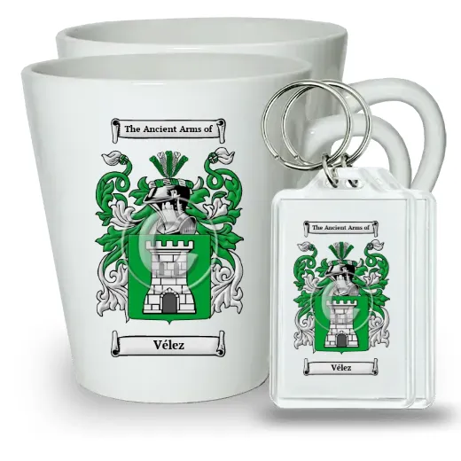 Vélez Pair of Latte Mugs and Pair of Keychains