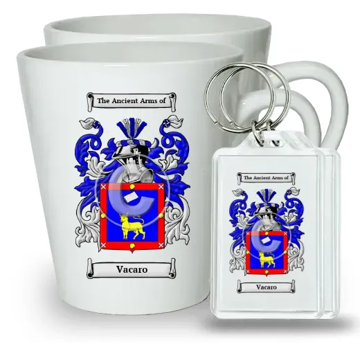 Vacaro Pair of Latte Mugs and Pair of Keychains