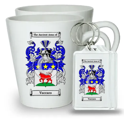 Vaccaro Pair of Latte Mugs and Pair of Keychains