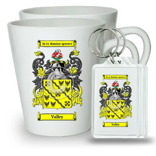 Valley Pair of Latte Mugs and Pair of Keychains