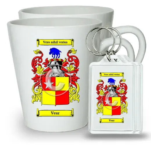 Vear Pair of Latte Mugs and Pair of Keychains
