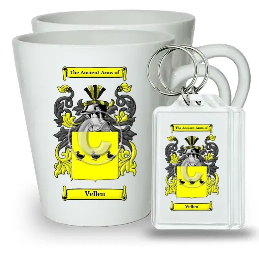 Vellen Pair of Latte Mugs and Pair of Keychains