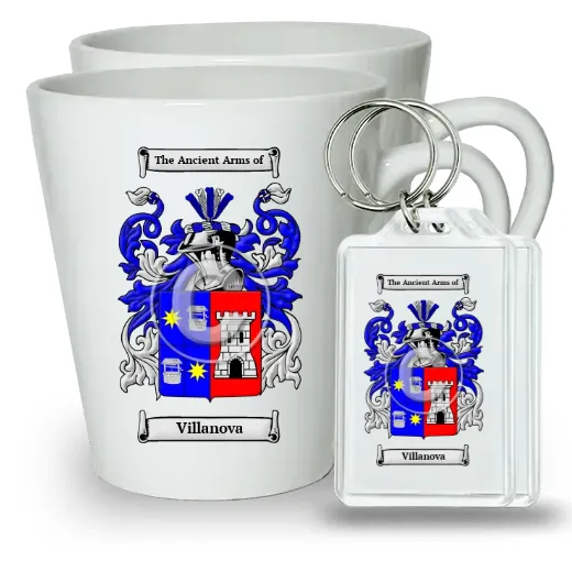 Villanova Pair of Latte Mugs and Pair of Keychains