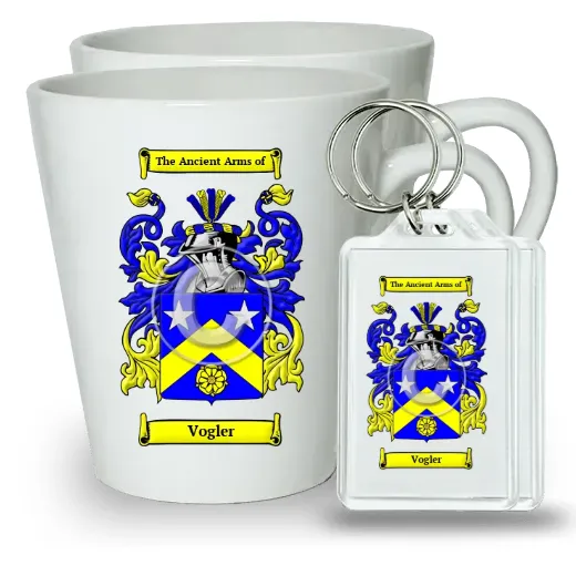 Vogler Pair of Latte Mugs and Pair of Keychains