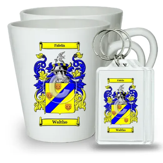Waltho Pair of Latte Mugs and Pair of Keychains